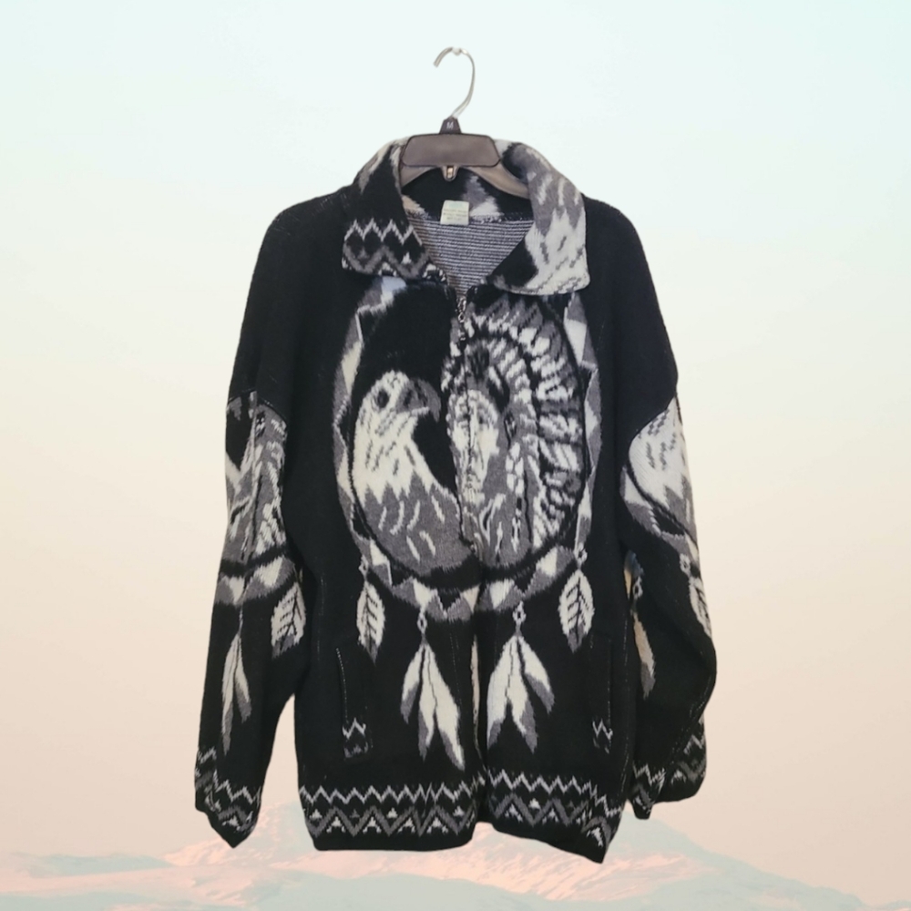 Yari Artesanias zip up wool jacket xl